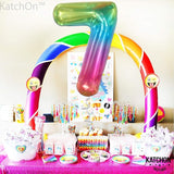KatchOn, Giant Jelly Number 7 Balloon - 40 Inch | Multicolor Rainbow