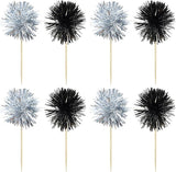 Gyufise 30Pcs Foil Firework Cupcake Toppers Sparkle Tinsel Cake #18