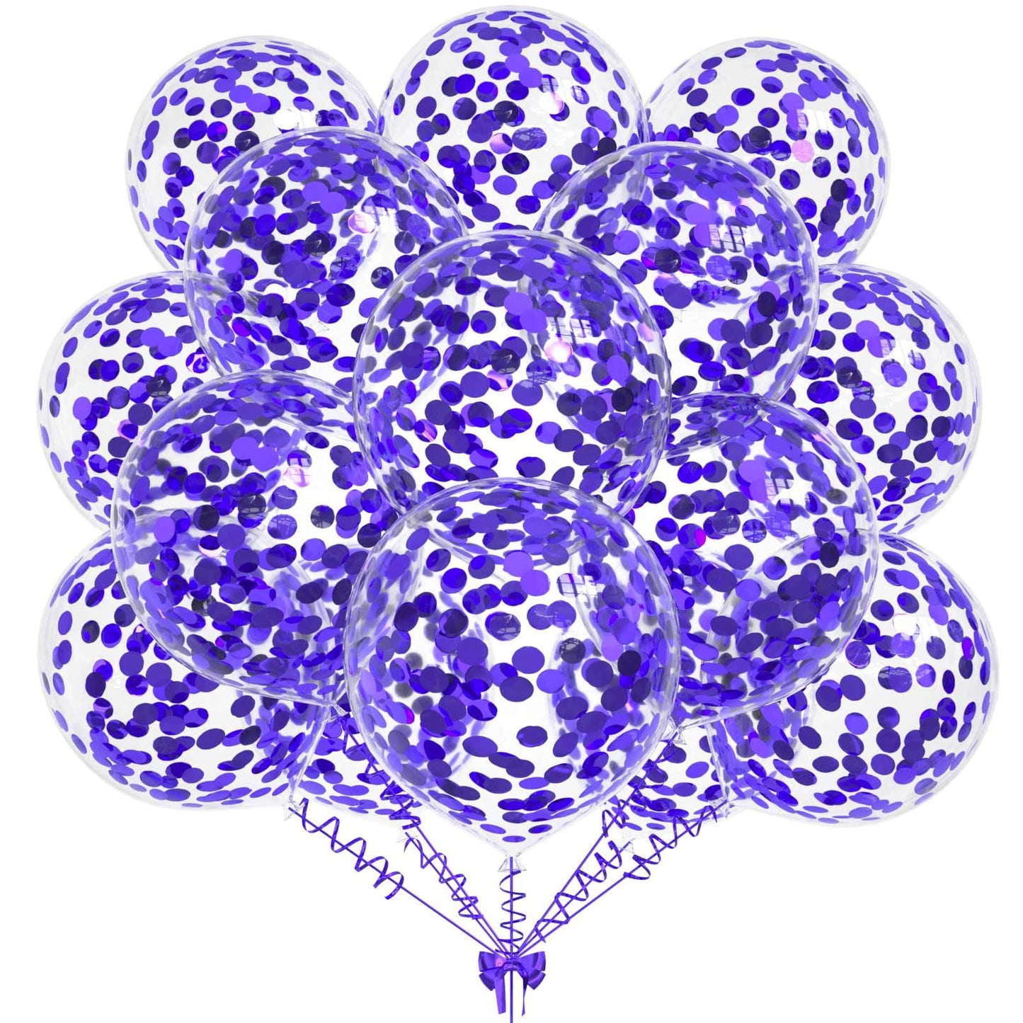 50pcs Purple Foil Confetti Balloons,12 inch Latex Balloon with Purple