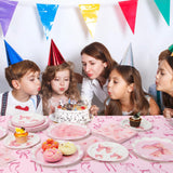 Pink Bow Party Plates and Napkins Supplies - 25 Disposable Plates, 25