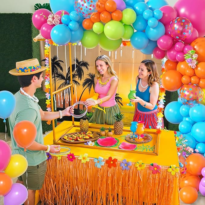 Amandir 153pcs Summer Tropical Balloon Arch Garland Kit Different