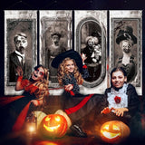 4 Pcs Halloween Gothic Banner 3D Changing Face Moving Portrait