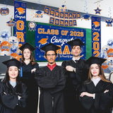 Graduation Decorations 2026 Blue and Orange Graduation Party Decor