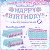 195Pcs Mermaid Birthday Party Decorations with Happy Birthday Banner