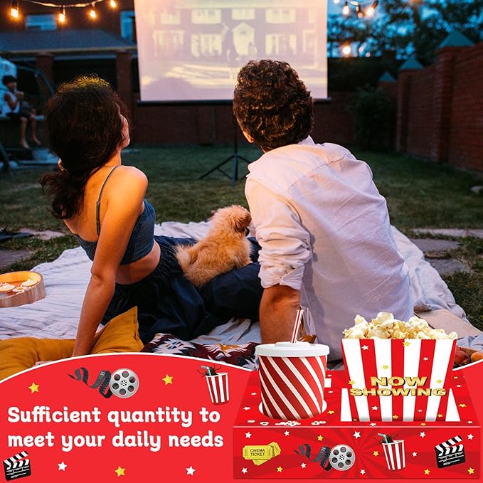 Movie Night Snack Trays 48pcs Include 24 Movies Themed Snack Trays