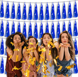 4P Blue Foil Fringe Tassel Banner Garland Metallic Tinsel Streamers