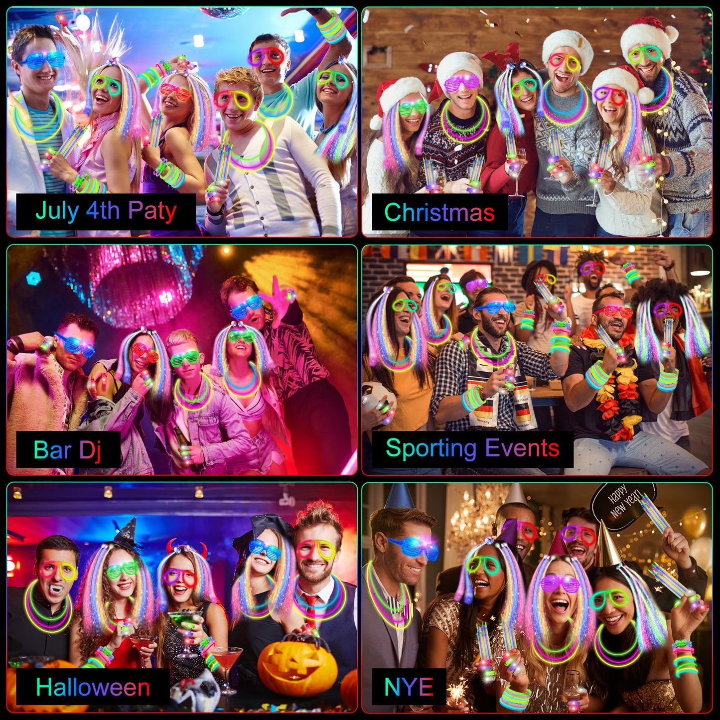 OLUPP Glow in the Dark Party Supplies, 264 PCS Light Up Party Favors