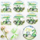 Tractor 2nd Birthday Decorations Supplies 96PCS Tractor Party Plates