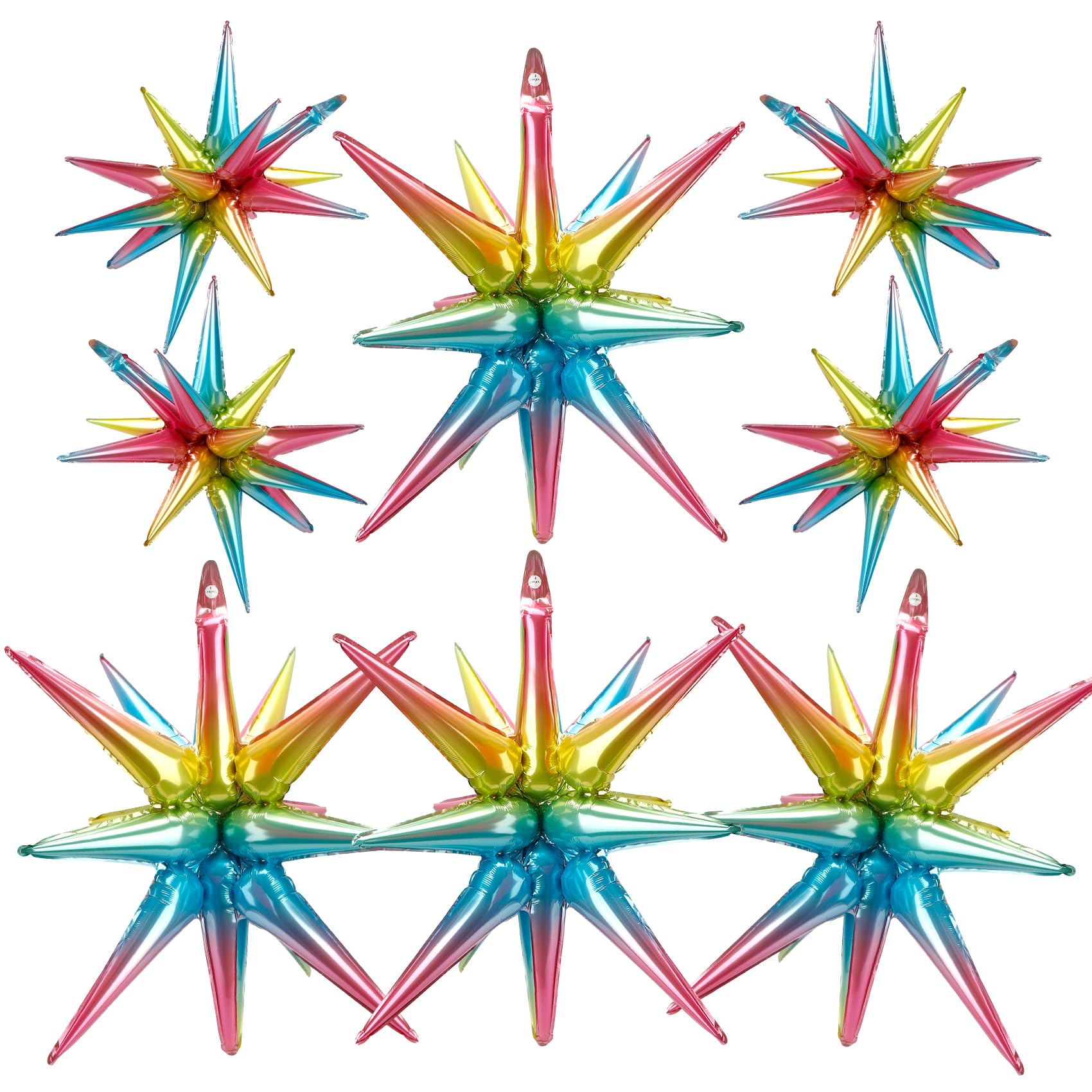 Star Balloons Colorful Balloons 8 Pcs Iridescent Rainbow Balloon Arch