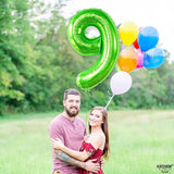 KatchOn, Giant Light Green Number 9 Balloon - 40 Inch | Foil 9