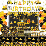 162 Pcs Construction 4th Birthday Party Supplies Dump Truck Four