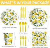 Lemon Party Decorations Tableware Disposable Summer Theme Lemon