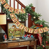 Merry Christmas Banner Vintage Christmas Garlands Decorations for