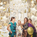 31st Birthday Decorations for Women, White and Gold 31 Boho Birthday