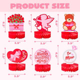 12 Pcs Valentine's Day Honeycomb Centerpieces Table Decorations with