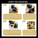 102pcs Black and Gold Balloon Garland Arch Kit with 2 Giant 3D