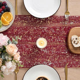 Artoid Mode Burgundy Gold Gauze Table Runner 120 Inch 10FT, Glitter