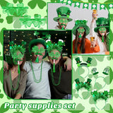 76 Pcs St Patrick's Day Party Favor Set Tattoo Stickers Necklaces