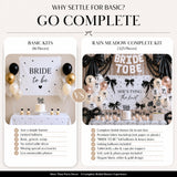 325 Pc Black Bow Bridal Shower Decorations Set - She’s Tying the Knot