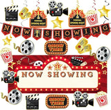 Movie Night Party Decorations 60 Pcs Kit Now Showing Banner Hanging