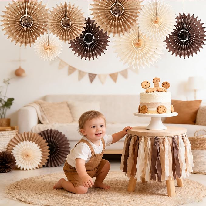 PAPER JAZZ 11 Pcs Brown Party Decorations Neutral Party Decorations