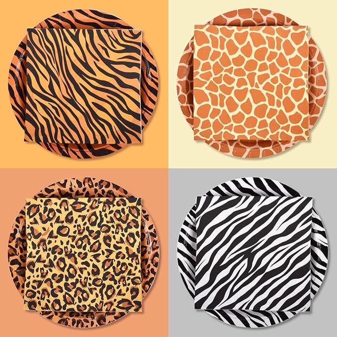 Jungle Zoo Animal Print Party Supplies Disposable Jungle Safari