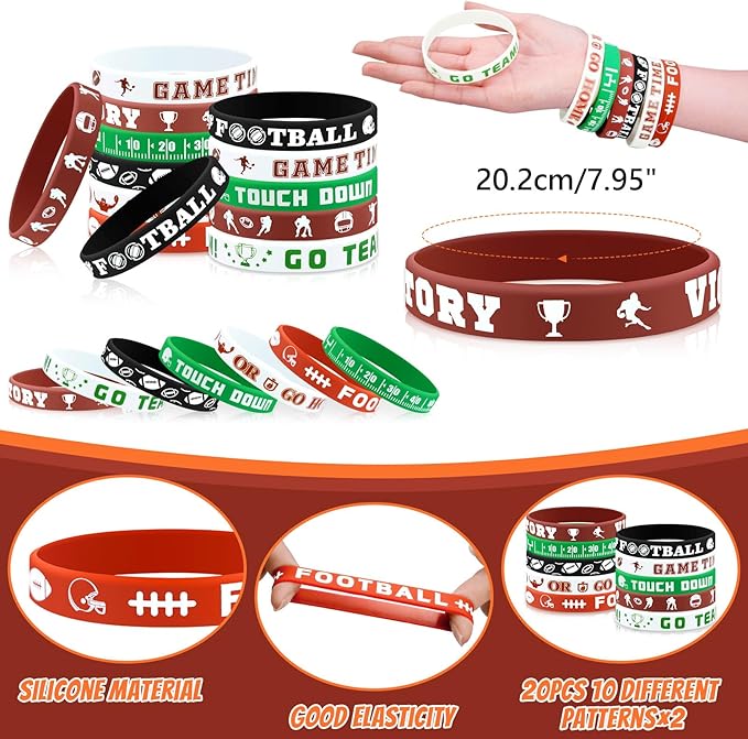 110 Pcs Football Party Favors Drawstring Backpack with Keychains