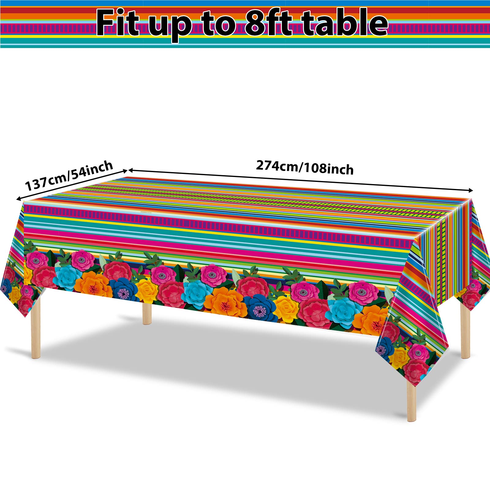 3 Pieces Mexican Fiesta Party Supplies Mexican Theme Tablecloths Fifth