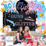 Guns or Glitter Gender Reveal Decorations 169 PCs Boy or Girl Gender