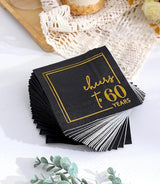 Cheers to Years Cocktail Napkins - 50 PK - 3-Ply Birthday Napkins 5x5