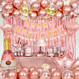 Rose Gold Birthday Decorations for Women, Happy Birthday Banner,