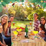 130 Pcs Tiki Party Supplies Sets Hawaiian Party Decor Luau Plates