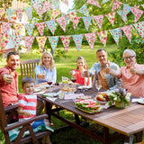 Faccito 49 Ft 60 Pcs Tea Floral Party Paper Bunting Decor Outdoor