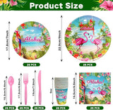 175 Pcs Aloha Tropical Flamingo Party Supplies Set Serves 25