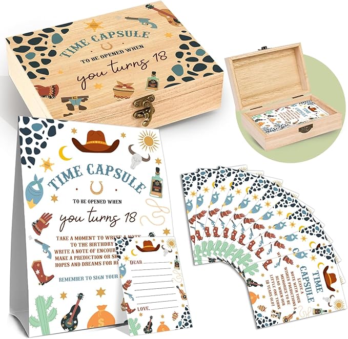 Cowboy Memory Time Capsule Kit Baby 1st Birthday Memory Time Capsule