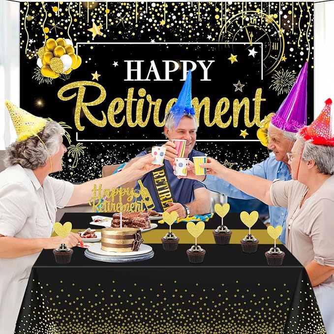 26Pcs Happy Retirement Party Decorations for Men Women with Happy
