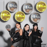 KatchOn, Large Gold and Silver Disco Ball Balloons - 22 Inch, Pack of