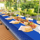6Pcs Blue and Silver Tablecloth Party Decorations,Plastic Royal Blue