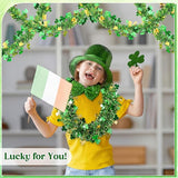 52 Feet St Patrick's Day Tinsel Garland Shamrock Glitter Metallic