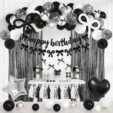 Black Bow Birthday Party Decorations, Coquette Bow Black and White