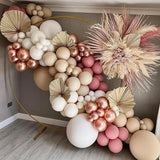 Funhot Retro Blush Pink Balloons Set, 60PCS Dusty Pink Birthday