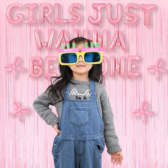 BRAVESHINE Pastel Pink Fringe Curtains Backdrop - 2 Pack Photo Booths