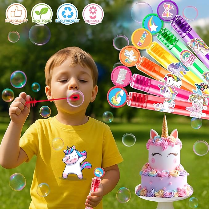 Cute Unicorns Party Favors for Kids 24PCS Magical Mini Bubble Wands