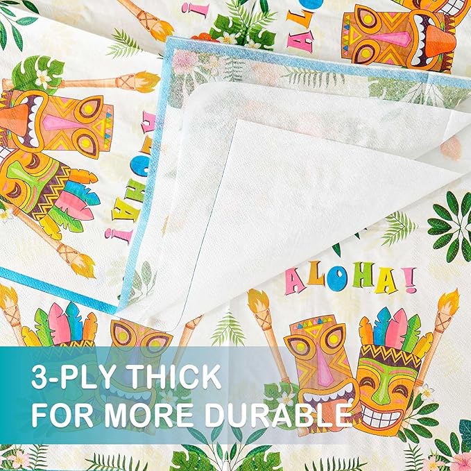 Aloha Luau Plates and Napkins Serves 50 Gusets 100PCS Hawaiian