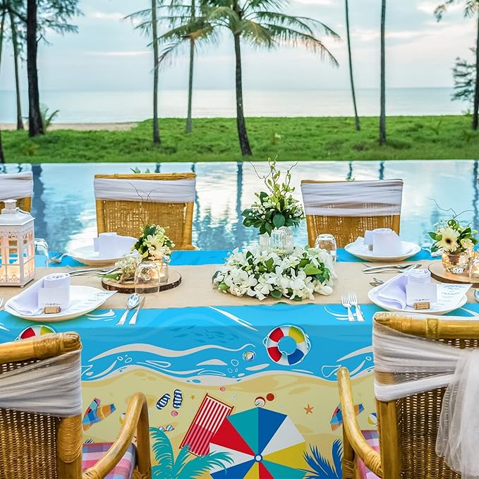 Beach Theme Party Supplies Summer Pool Pack Includes Paper Dinner