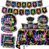 Neon Party Supplies,142Pcs Let Glow Party Decorations Including