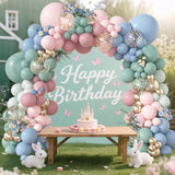 Amandir 173Pcs Pink Blue Green Balloon Arch Garland Kit, Dusty Baby