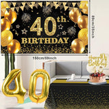 40th Birthday Decorations Men Women with 40th Birthday Banner Black