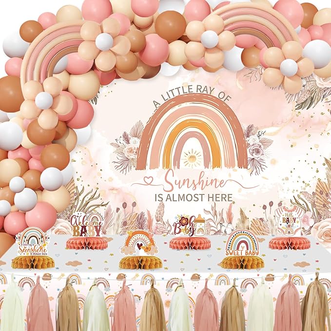 Boho Baby Shower Decorations for Girl Boho Rainbow Baby Shower