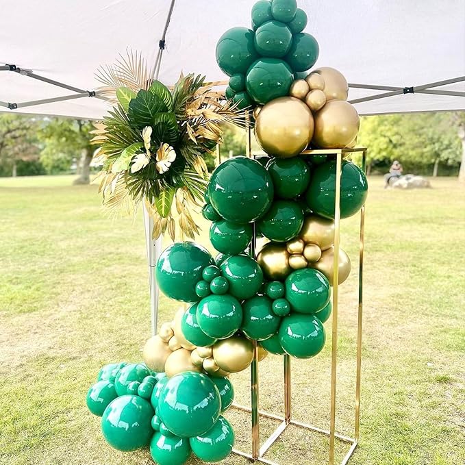 YMSZ Green and Gold Balloons, 67pcs 12 Inch Metallic Gold and Dark